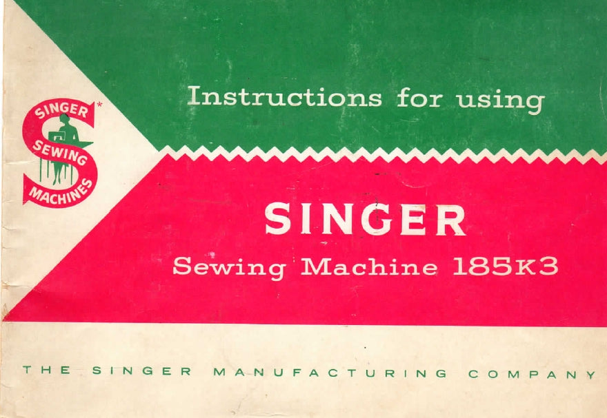 SINGER 185K3 SEWING MACHINE INSTRUCTION MANUAL 51 PAGES ENG