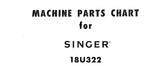 SINGER 18U322 SEWING MACHINE MACHINE PARTS CHART 5 PAGES ENG