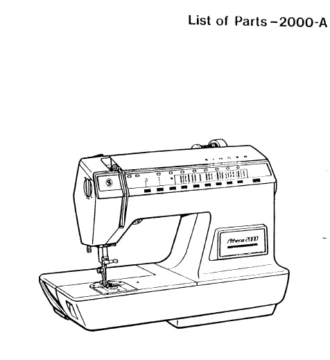 SINGER 2000A SEWING MACHINE LIST OF PARTS 30 PAGES ENG