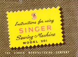 SINGER 201 201K SEWING MACHINE INSTRUCTION MANUAL 75 PAGES ENG