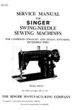 SINGER 206 306 319 401 SWING NEEDLE SEWING MACHINES SERVICE MANUAL BOOK 174 PAGES ENG