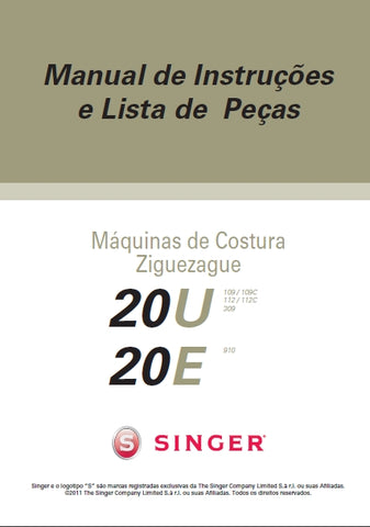 SINGER 20U 20E MAQUINA DE COSTURA MANUAL DE INSTRUCOES 64 PAGINA PT