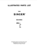 SINGER 20U73 20U73B 20U83 20U83B SEWING MACHINE ILLUSTRATED PARTS LIST 16 PAGES ENG