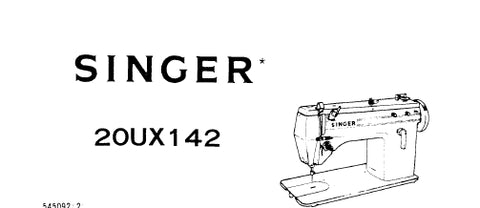 SINGER 20UX142 SEWING MACHINE LIST OF PARTS 7 PAGES ENG