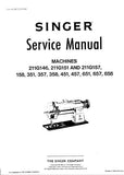 SINGER 211G146 151 157 158 351 357 358 451 457 651 657 658 SEWING MACHINE SERVICE MANUAL 19 PAGES ENG