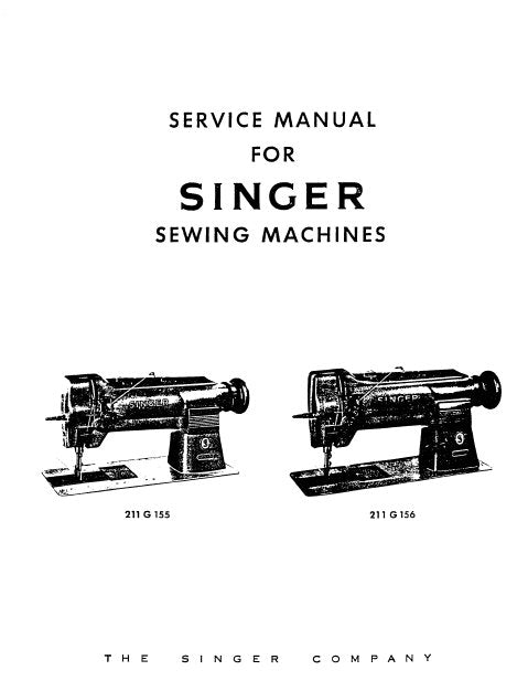 SINGER 211G155 211G156 SEWING MACHINE SERVICE MANUAL 14 PAGES ENG