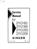 SINGER 211G165  211G166 211G265 211G266 SEWING MACHINE SERVICE MANUAL 24 PAGES ENG