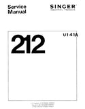 SINGER 212U141A SEWING MACHINE SERVICE MANUAL 20 PAGES ENG