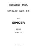 SINGER 2188D-33 SEWING MACHINE INSTRUCTION MANUAL 36 PAGES ENG