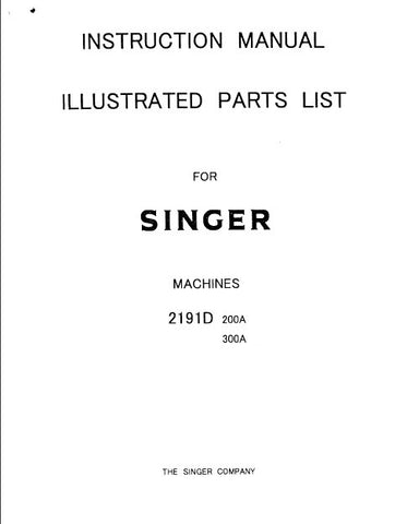 SINGER 2191D 200A 300A SEWING MACHINE INSTRUCTION MANUAL 34 PAGES ENG