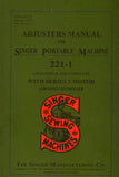 SINGER 221-1 FEATHERWEIGHT PORTABLE SEWING MACHINE ADJUSTERS MANUAL BOOK 20 PAGES ENG