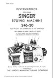 SINGER 246-20 SEWING MACHINE INSTRUCTIONS 7 PAGES ENG