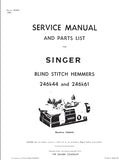 SINGER 246K44 246K61 SEWING MACHINE SERVICE MANUAL 60 PAGES ENG