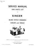 SINGER 246K44 246K61 SEWING MACHINE SERVICE MANUAL 52 PAGES ENG