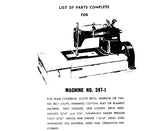 SINGER 247-1 SEWING MACHINE LIST OF PARTS COMPLETE 27 PAGES ENG
