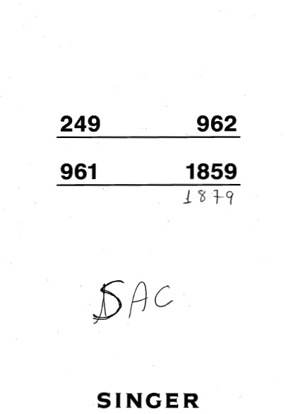 SINGER 249-962 961-1859 MAQUINA DE COSTURA MANUAL DE INSTRUCOES 10 PAGINA PT