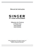 SINGER 2491D200A 2491D300A MAQUINA DE COSTURA MANUAL DE INSTRUCOES 17 PAGINA PT