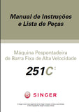 SINGER 251C MAQUINA DE COSTURA MANUAL DE INSTRUCOES 45 PAGINA PT