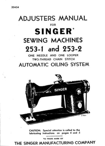 SINGER 253-1 253-2 SEWING MACHINES ADJUSTERS MANUAL 14 PAGES ENG