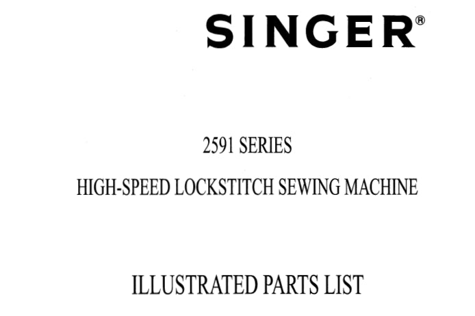 SINGER 2591 SERIES SEWING MACHINE ILLUSTRATED PARTS LIST 24 PAGES ENG