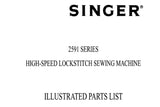 SINGER 2591 SERIES SEWING MACHINE ILLUSTRATED PARTS LIST 24 PAGES ENG