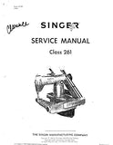 SINGER 261 CLASS SEWING MACHINE SERVICE MANUAL 17 PAGES ENG