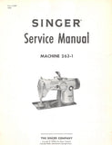 SINGER 263-1 SEWING MACHINE SERVICE MANUAL 15 PAGES ENG