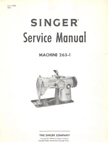 SINGER 263-1 SEWING MACHINE SERVICE MANUAL 15 PAGES ENG