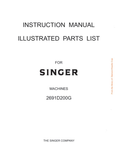 SINGER 2691D200G SEWING MACHINE INSTRUCTION MANUAL 54 PAGES ENG