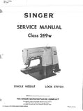 SINGER 269W SEWING MACHINE SERVICE MANUAL 83 PAGES ENG