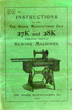 SINGER 27K 28K SEWING MACHINE INSTRUCTIONS BOOK 36 PAGES ENG