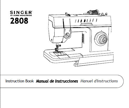 SINGER 2808 SEWING MACHINE INSTRUCTION MANUAL 76 PAGES ENG ESP FRANC