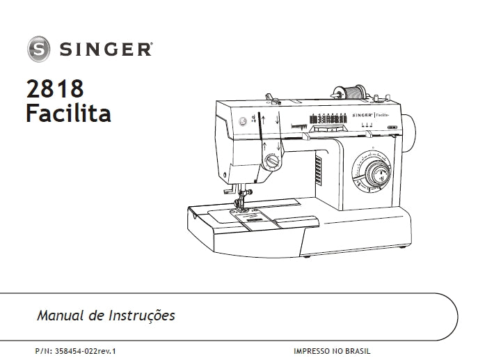 SINGER 2818 FACILITA MAQUINA DE COSTURA MANUAL DE INSTRUCOES 44 PAGINA PT ESP