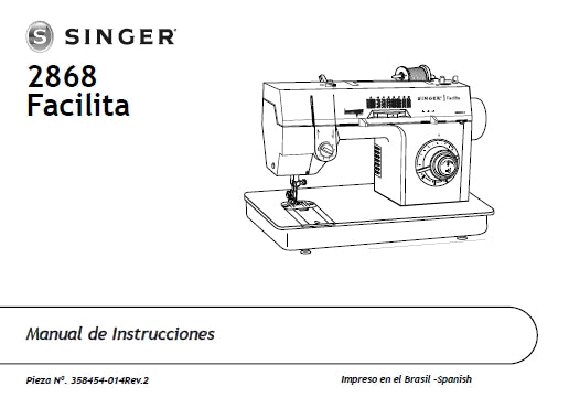 SINGER 2868 FACILITA MAQUINA DE COSER MANUAL DE INSTRUCCIONES 44 PAGINA ESP PT