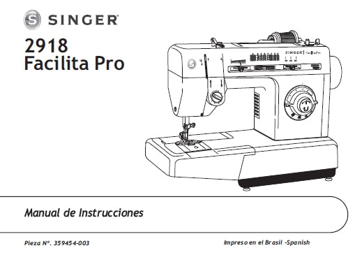 SINGER 2918 FACILITA PRO MAQUINA DE COSER MANUAL DE INSTRUCCIONES 46 PAGINA ESP PT