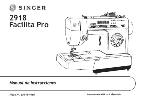 SINGER 2918 FACILITA PRO MAQUINA DE COSER MANUAL DE INSTRUCCIONES 46 PAGINA ESP PT