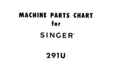 SINGER 291U SEWING MACHINE MACHINE PARTS CHART 8 PAGES ENG