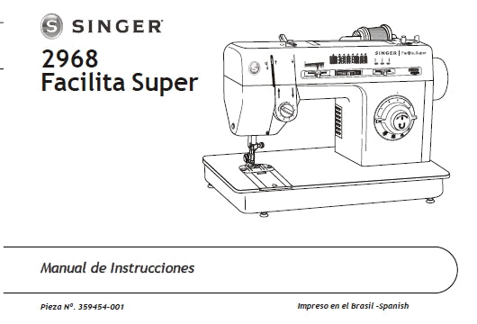 SINGER 2968 FACILITA SUPER MAQUINA DE COSER MANUAL DE INSTRUCCIONES 46 PAGINA ESP PT