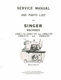 SINGER 299U110 299U123 299U130 299U210 299U230 SEWING MACHINE SERVICE MANUAL 160 PAGES ENG