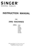 SINGER 299U SEWING MACHINE INSTRUCTION MANUAL 28 PAGES ENG