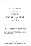 SINGER 29K70 SEWING MACHINE INSTRUCTIONS FOR USING AND ADJUSTING 14 PAGES ENG