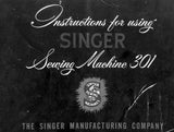 SINGER 301 SEWING MACHINE INSTRUCTIONS BOOK 68 PAGES ENG