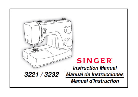 SINGER 3221 3232 SEWING MACHINE INSTRUCTION MANUAL 64 PAGES ENG ESP FRANC