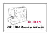 SINGER 3221 3232 SIMPLE MAQUINA DE COSTURA MANUAL DE INSTRUCOES 40 PAGINA PT