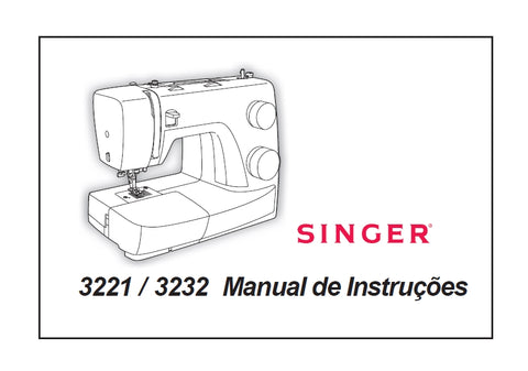 SINGER 3221 3232 SIMPLE MAQUINA DE COSTURA MANUAL DE INSTRUCOES 40 PAGINA PT