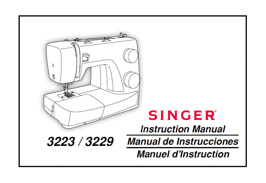 SINGER 3223 3229 SEWING MACHINE INSTRUCTION MANUAL 62 PAGES ENG ESP FRANC