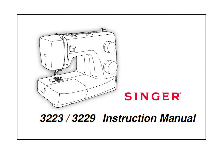 SINGER 3223 3229 SEWING MACHINE INSTRUCTION MANUAL 36 PAGES ENG