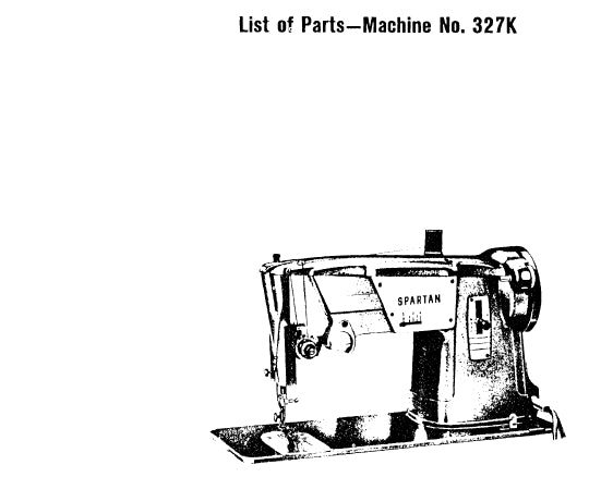 SINGER 327K SEWING MACHINE LIST OF PARTS 3 PAGES ENG