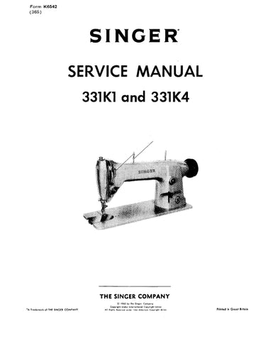 SINGER 331K1 331K4 SEWING MACHINE SERVICE MANUAL 17 PAGES ENG