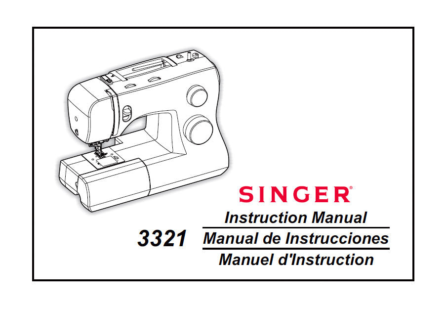 SINGER 3321 SEWING MACHINE INSTRUCTION MANUAL 62 PAGES ENG ESP FRANC